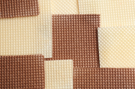 Tasty wafers as background, closeup. Crispy foodの写真素材