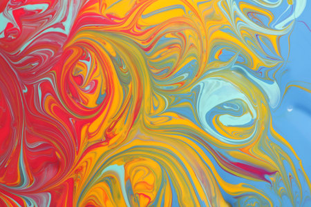 Mixed different color nail polishes as background, closeup