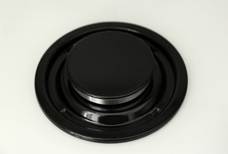 Modern built-in gas cooktop, closeup. kitchen appliancesの写真素材