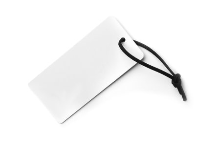 Cardboard tag with space for text on white backgroundの写真素材