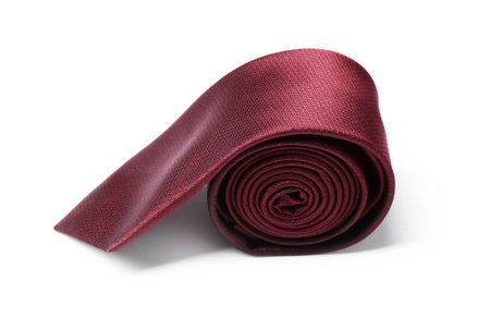 Stylish color male necktie isolated on whiteの写真素材