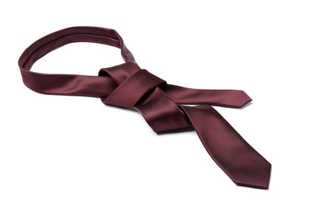 Stylish color male necktie isolated on whiteの写真素材