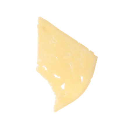 Piece of tasty cheese isolated on whiteの写真素材