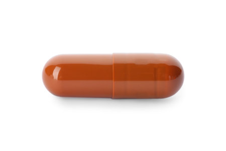 Color pill isolated on white. medical treatmentの写真素材