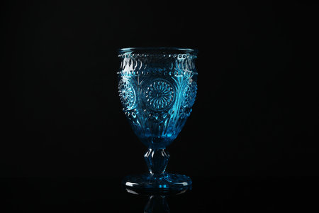 Elegant empty colorful glass on black backgroundの写真素材