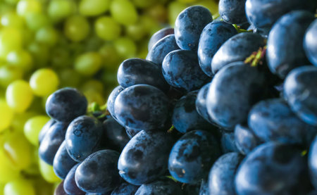 Fresh ripe juicy grapes as background, closeup viewの写真素材