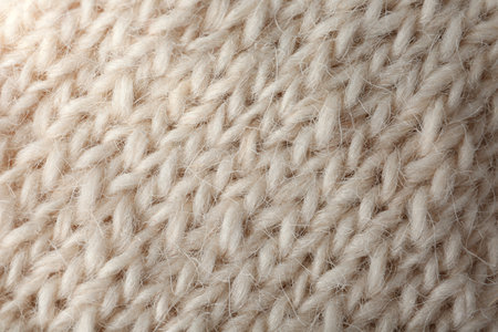 Knitted soft woolen sock as background, closeupの写真素材