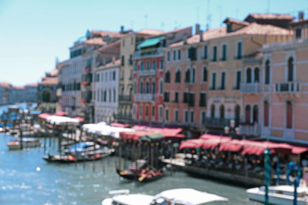 VENICE, ITALY - JUNE 13, 2019: Blurred view of the Grand Canalの写真素材