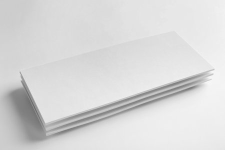 Blank palm cards on white background. Mock up design