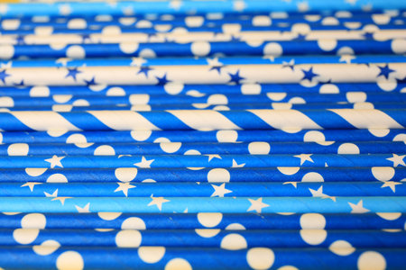 Many paper drinking straws as background, closeupの写真素材