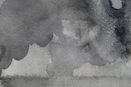 Abstract gray watercolor painting as background, top viewの写真素材