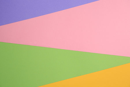 Colorful sheets of paper as background, top viewの写真素材