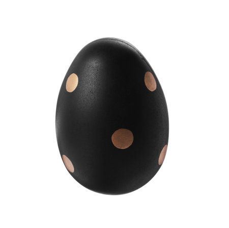 One Easter egg with stylish pattern isolated on whiteの写真素材