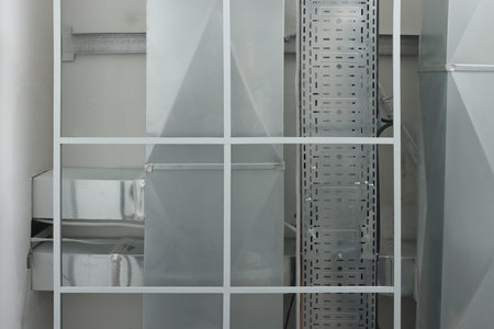 View from below on ceiling ventilation system