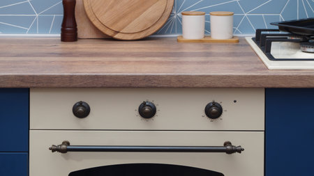 New stylish closed oven in kitchen. Cooking applianceの写真素材