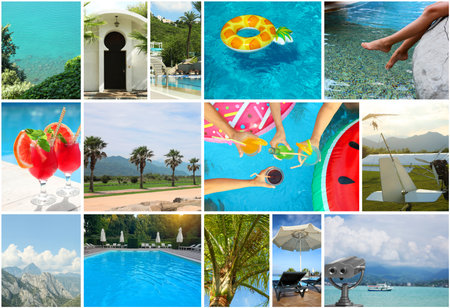 Photos of different places to travel, collage designの写真素材