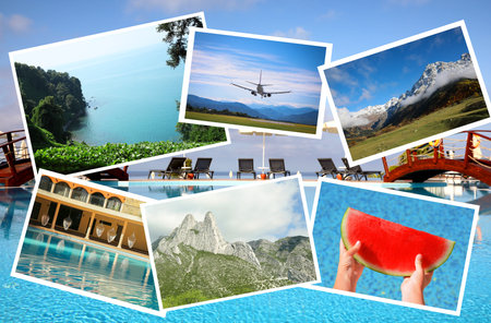 Photos of different places to travel, collage designの写真素材