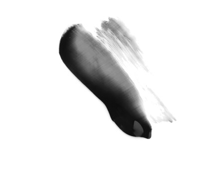 Black paint sample on white background, top viewの写真素材
