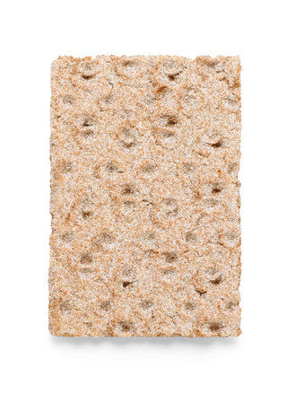 One tasty crispbread on white background, top viewの写真素材