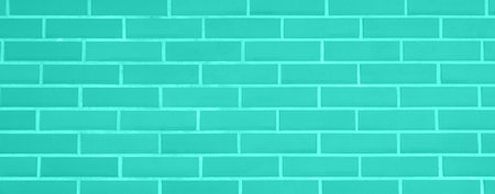 Texture of turquoise brick wall as background, banner design