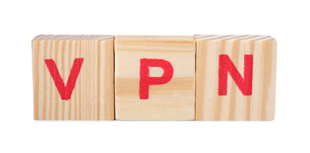 Cubes with acronym VPN on white backgroundの写真素材