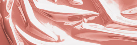 Crumpled rose gold foil as background, closeup. Banner design