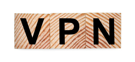 Cubes with acronym VPN on white background, top viewの写真素材