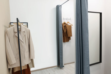 Dressing rooms in fashion store. Interior designの写真素材