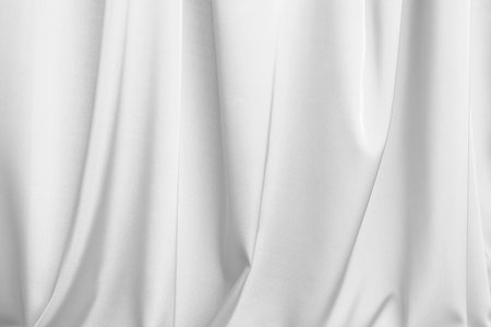 White silk fabric as background, closeup viewの写真素材