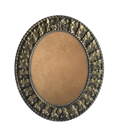Beautiful empty vintage frame isolated on whiteの写真素材