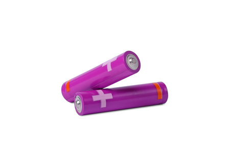 New AAA size batteries isolated on white