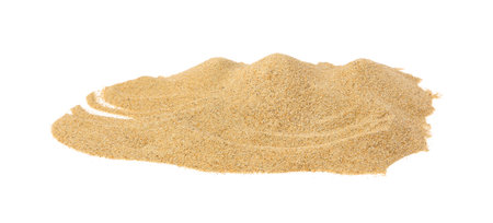 Beautiful dry beach sand isolated on whiteの写真素材
