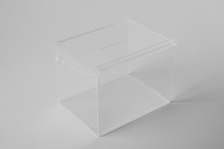 One ballot box on light gray background. Election timeの写真素材