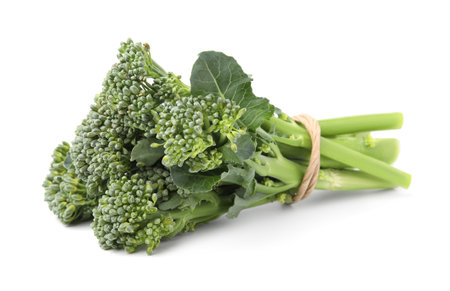 Fresh raw broccolini isolated on white. Healthy foodの写真素材