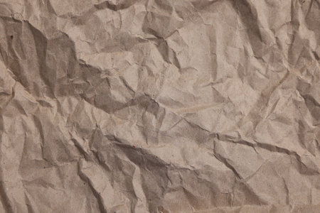 Texture of crumpled parchment paper as background, top viewの写真素材