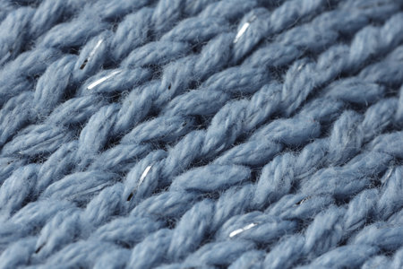 Light blue knitted fabric as background, macroの写真素材
