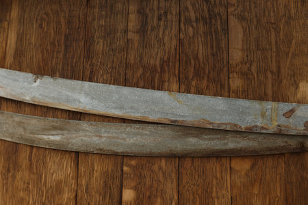 Traditional wooden barrel as background, closeup. Wine making
