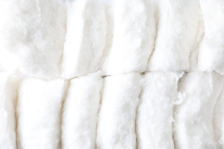 Soft clean cotton as background, top viewの写真素材