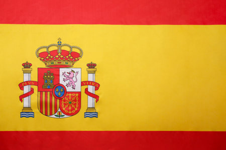 Flag of Spain as background, top view. National symbol