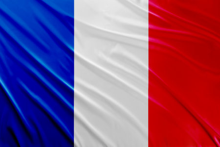 Flag of the French Republic. National country symbolの写真素材