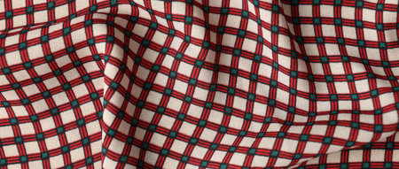 Texture of beautiful fabric with stylish pattern as background, closeup