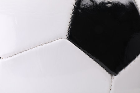 Leather soccer ball as background, closeup viewの写真素材