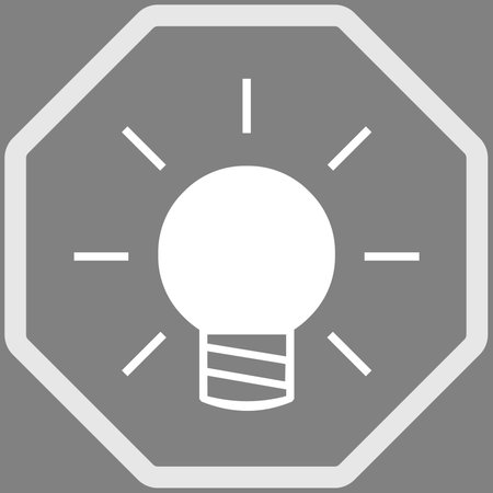 Glowing light bulb in frame, illustration on gray backgroundの写真素材