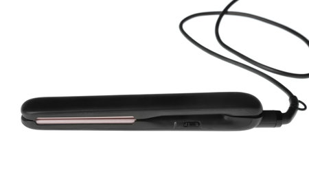 Flat iron isolated on white. Hair styling deviceの写真素材