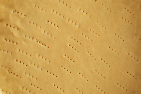 Fresh dough as background, top view. Making Quicheの写真素材