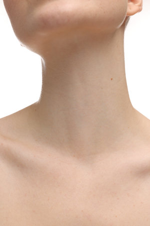 Beauty concept. Woman on white background, closeupの写真素材