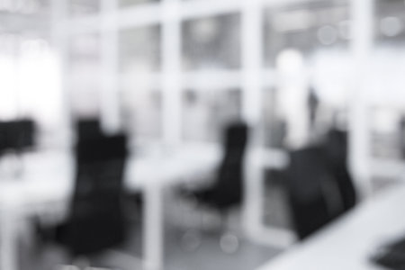Office interior. Blurred view of comfortable workspace