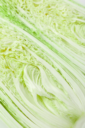 Halves of fresh Chinese cabbage as background, above viewの写真素材