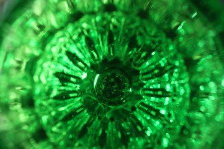 Absinthe in glass as background, top view. Alcoholic drinkの写真素材