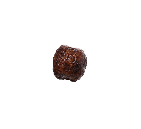 Tasty chocolate cereal ball isolated on whiteの写真素材